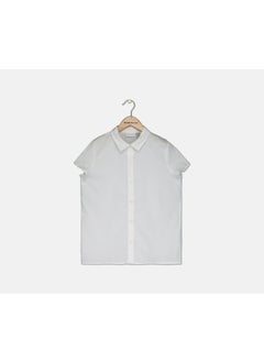 The Children's Place Kid Girls Uniform Short Sleeve Poplin Button Down Shirt, White  - Image 1