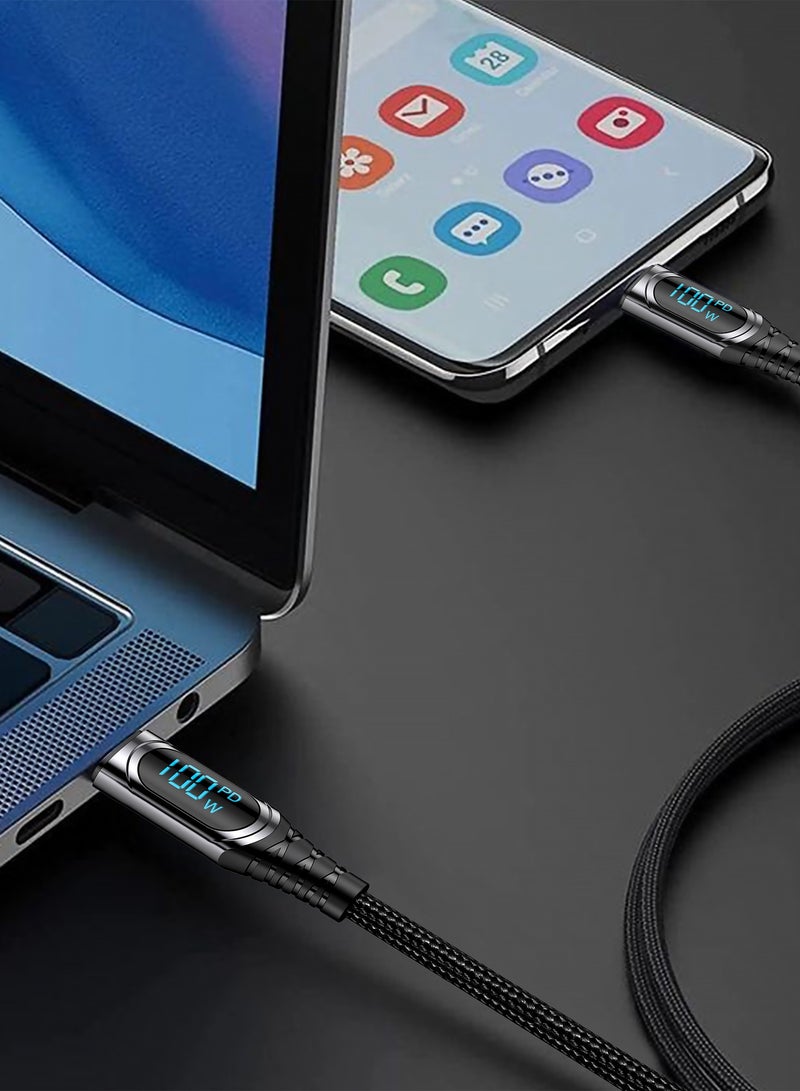 Cellairis Premium Nylon LED Cable PD 100W Type C To Type C 1.2M for iPhone 15 Pro Max /15 Pro /15 Plus/15, iPad mini 6, MacBook Pro/Air, iPad Pro and Android Phones - Image 4