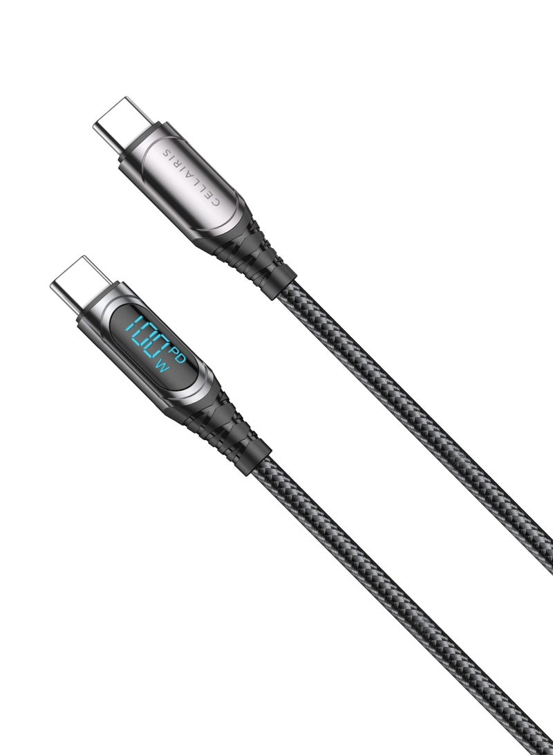 Cellairis Premium Nylon LED Cable PD 100W Type C To Type C 1.2M for iPhone 15 Pro Max /15 Pro /15 Plus/15, iPad mini 6, MacBook Pro/Air, iPad Pro and Android Phones - Image 2