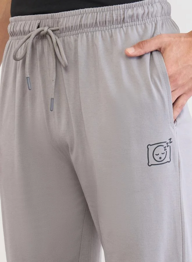 Styli Grey Men Grey Relaxed Fit Pyjama Pants for Men | Best Price UAE