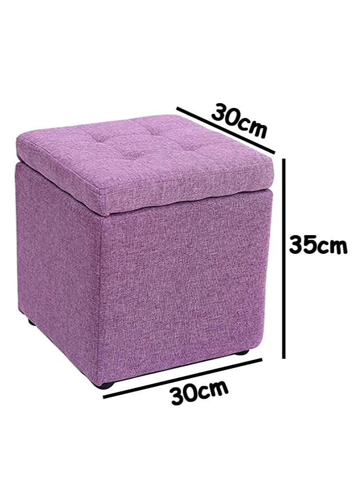 FFD Storage Ottoman FootStool, Upholstered Footstool Multifunction Storage Box - Image 2