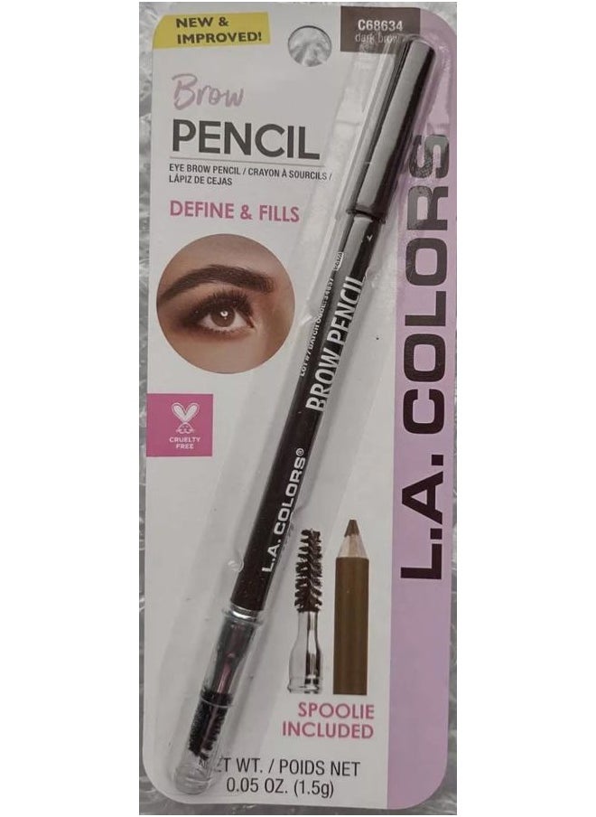LA Colors LA Colors Define & Fill Brow Pencil, Dark Brown  - Image 1