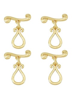 Generic 18K Gold Plated Brass Toggle Clasps for Jewelry Making - Teardrop T-Bar Closure - S Shaped Bar - 1.4mm Hole  - Image 1