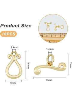 Generic 18K Gold Plated Brass Toggle Clasps for Jewelry Making - Teardrop T-Bar Closure - S Shaped Bar - 1.4mm Hole  - Image 2