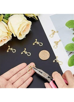 Generic 18K Gold Plated Brass Toggle Clasps for Jewelry Making - Teardrop T-Bar Closure - S Shaped Bar - 1.4mm Hole  - Image 4