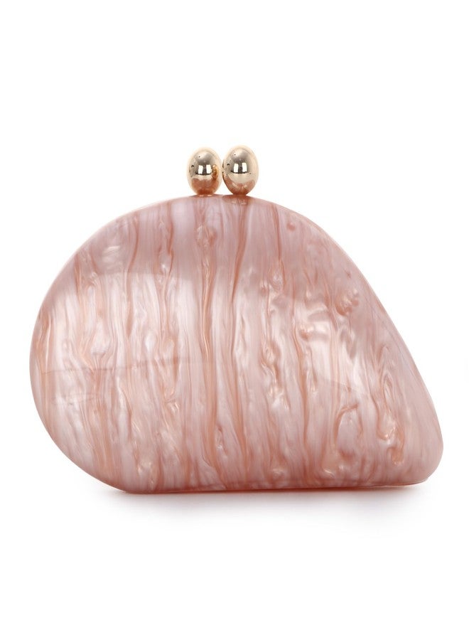 SUKUTU Acrylic Shell Shaped Bag Luxury Evening Clutch Bag Glitter Marble Handbag with Chain for Prom Wedding Party Cocktail - Image 1