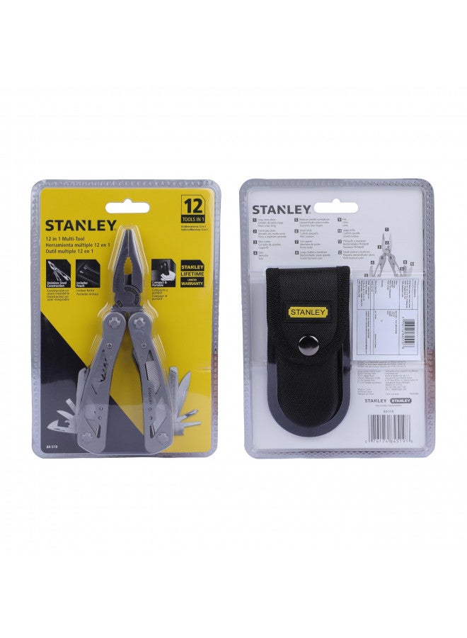 Stanley STANLEY Multitool, 12-in-1, Stainless Steel, Black Pouch (84-519K) - Image 2
