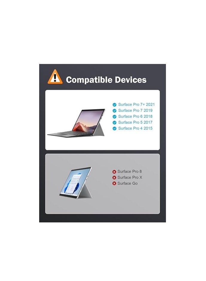 MoKo Type Cover Fit Microsoft Surface Pro 7 Plus (2021)/ Pro 7/ Pro 6/ Pro 5/Pro 4/Pro 3, Ultra-Slim Wireless Bluetooth Keyboard with Trackpad, 7-Color LED Backlit, Built-in Rechargeable Battery, Gray - Image 2