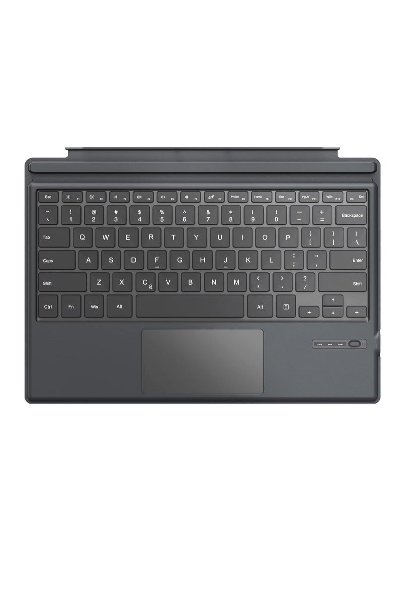 MoKo Type Cover Fit Microsoft Surface Pro 7 Plus (2021)/ Pro 7/ Pro 6/ Pro 5/Pro 4/Pro 3, Ultra-Slim Wireless Bluetooth Keyboard with Trackpad, 7-Color LED Backlit, Built-in Rechargeable Battery, Gray - Image 1
