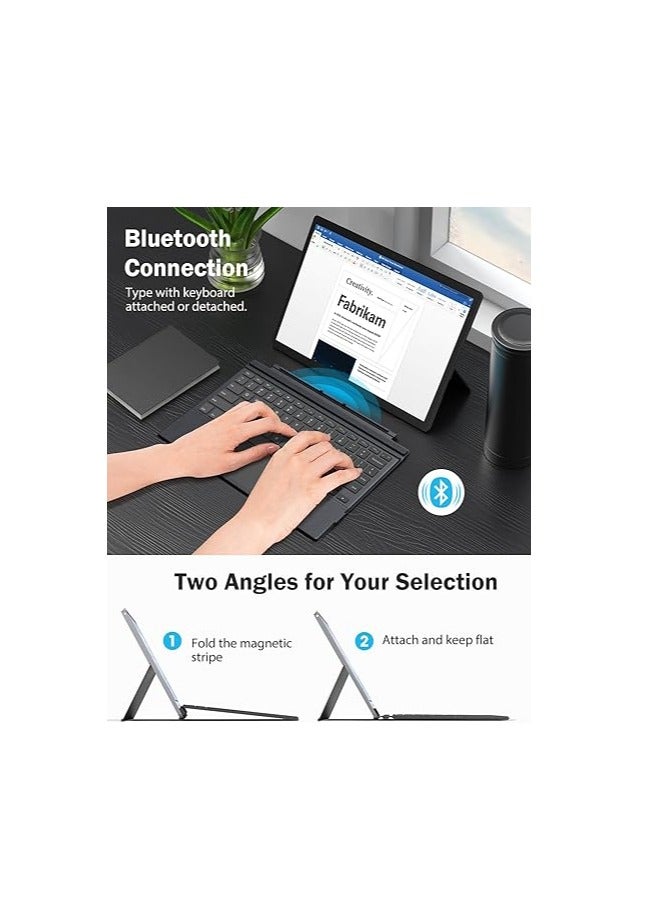 MoKo Type Cover Fit Microsoft Surface Pro 7 Plus (2021)/ Pro 7/ Pro 6/ Pro 5/Pro 4/Pro 3, Ultra-Slim Wireless Bluetooth Keyboard with Trackpad, 7-Color LED Backlit, Built-in Rechargeable Battery, Gray - Image 5