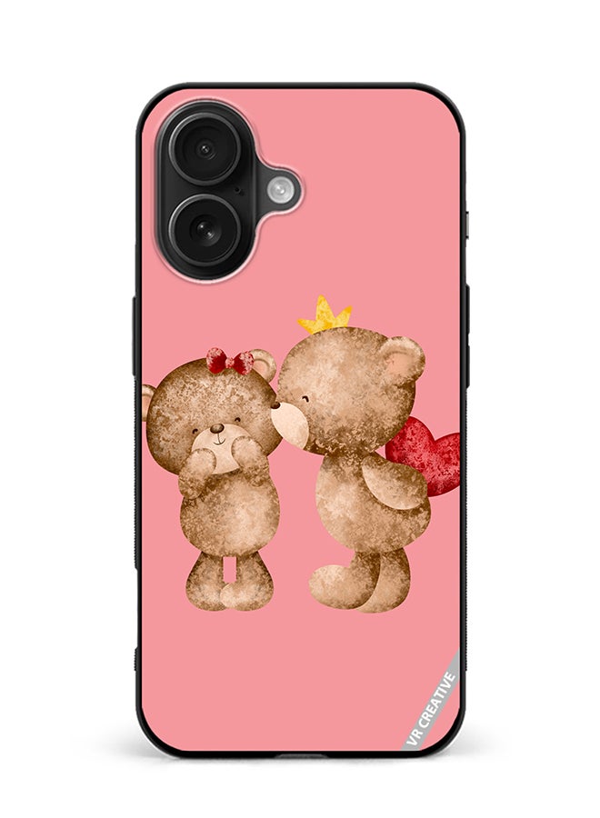 VR CREATIVE Protective Case Cover For Apple iPhone 16 Plus Bear Love Design Multicolour