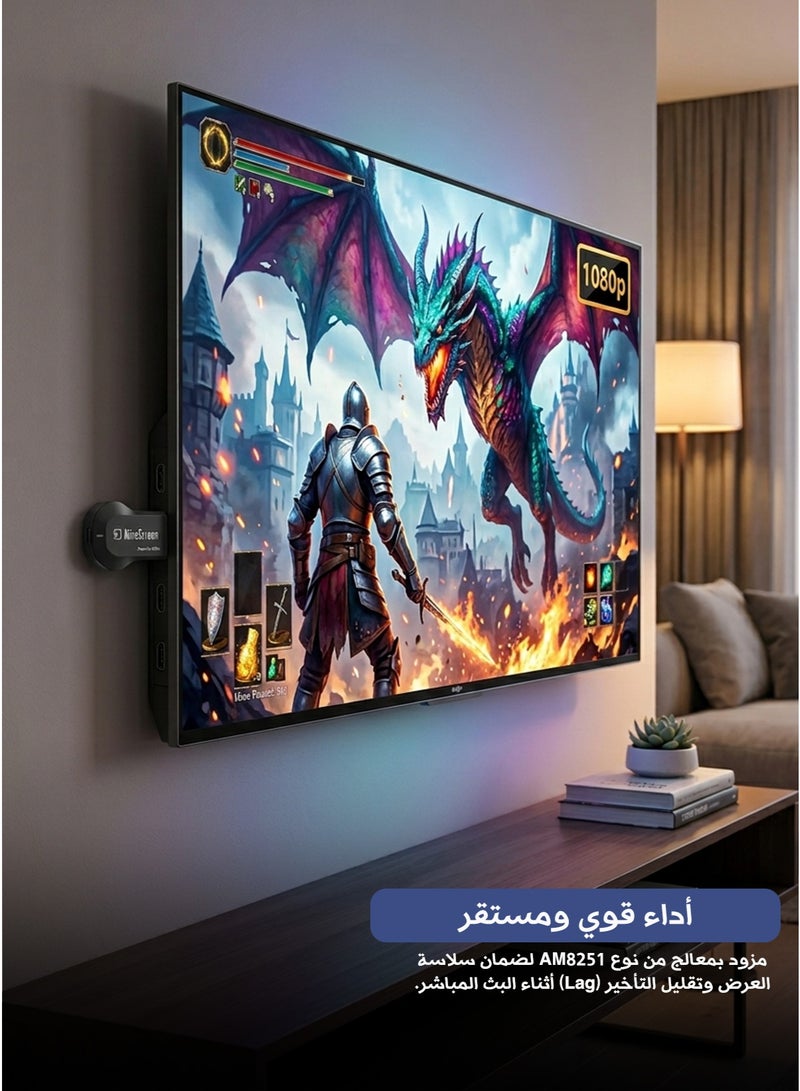 Mirascreen M2 Pro Wireless Screen Mirroring Adapter – 1080p HD, AM8251 Chipset, WiFi AnyCast, HDMI Output, Multi‑Format Audio Support - Image 4