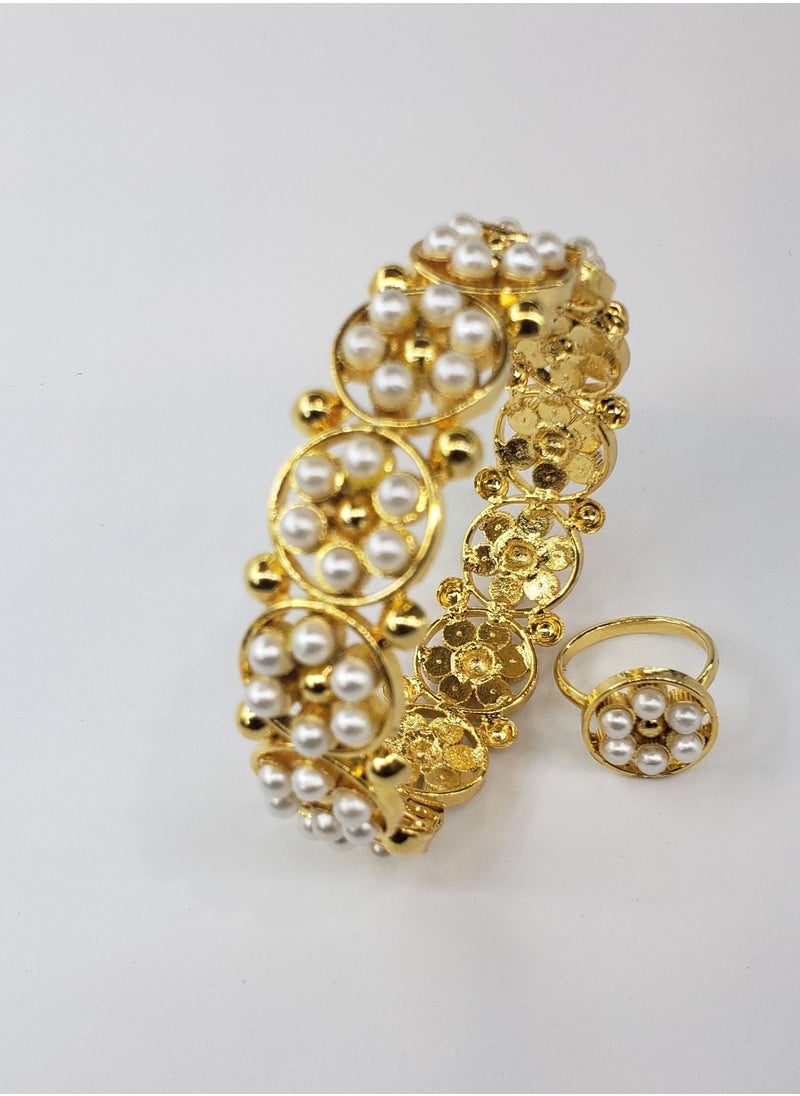 Generic - Lulu Bangles with Finger Ring - Open Type - Image 1