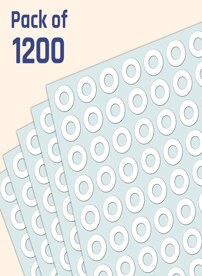 TownStix 1200 Pieces, White - Hole Punch Reinforcement Stickers, Paper Binder Protector Labels for Hole-Punched Pages - Image 4