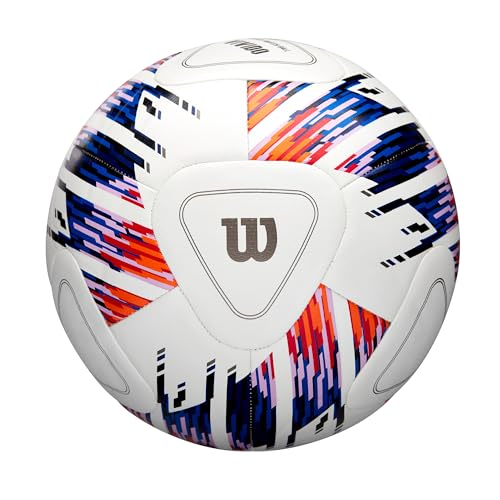 Wilson NCAA Vivido Replica Soccer Ball - Size 5, White/Orange/Purple - Image 1
