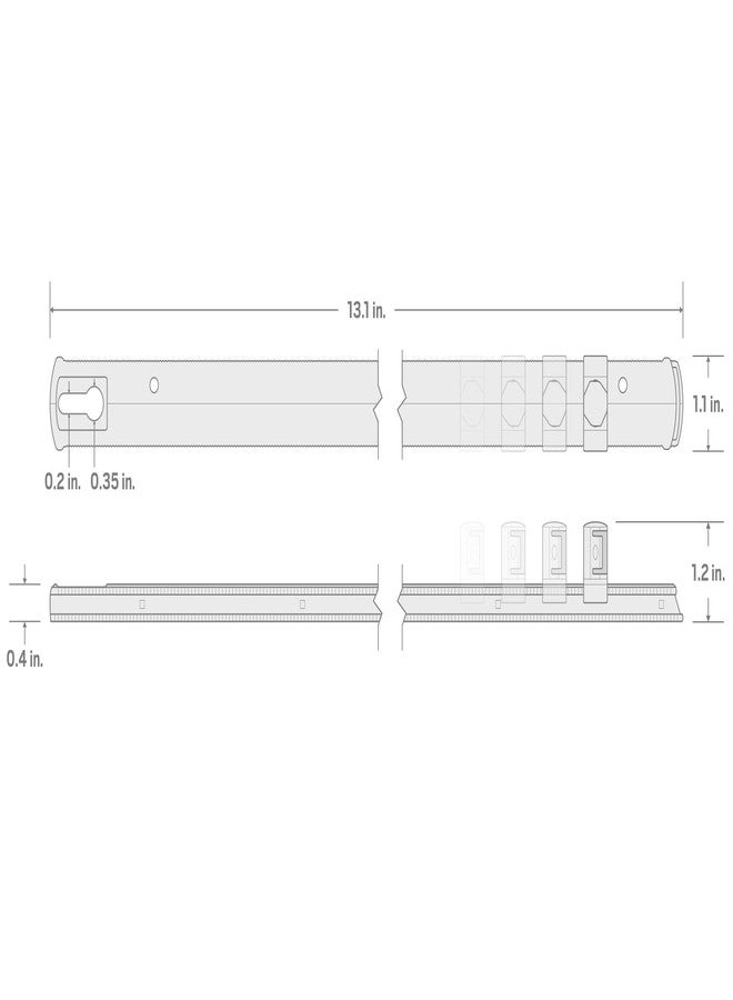 TEKTON 1/2 Inch Drive x 13 Inch Socket Rail, 10 Clips (Gray) | OSR22310 | Made in USA - Image 4