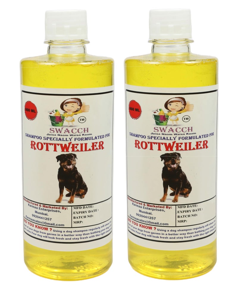 swacch Shampoo | Puppy Safe Shampoo | PH Balanced | Ditch to Itch for Rottweiler Dog Shampoo 500ml Pack of 2 (Lemon) + Spike Ball Chew Toy Combo Pack - Image 2
