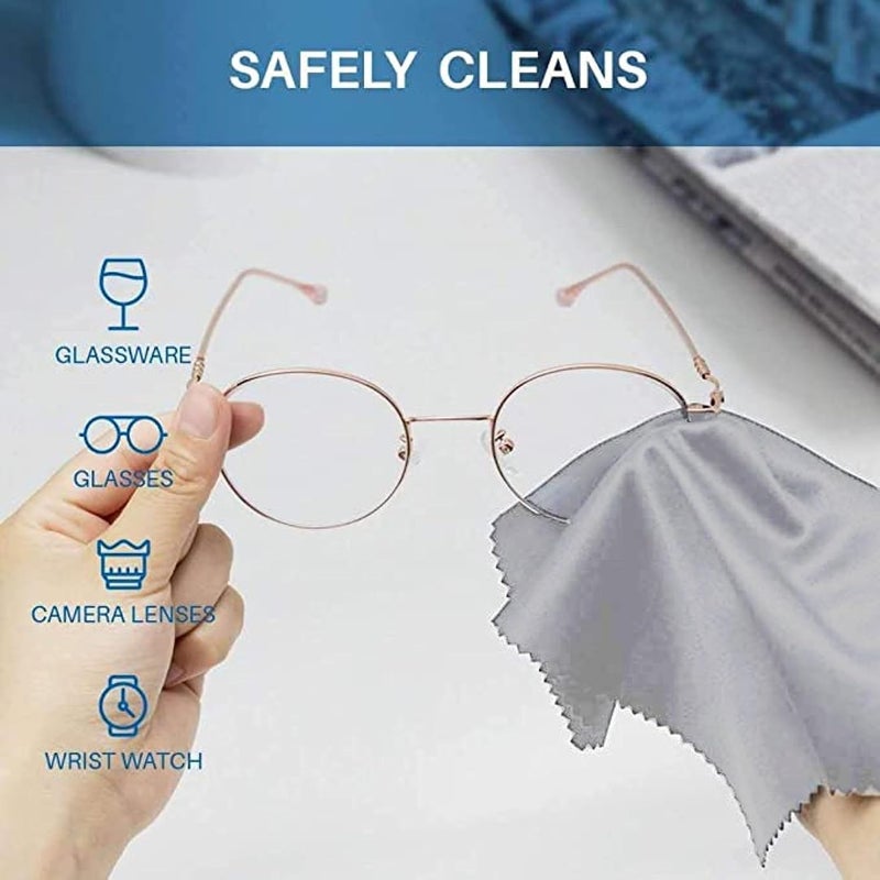 MAXOSHINE قماش تنظيف ميكروفايبر متميز للإلكترونيات عدسات الهواتف النظارات عدسات الكاميرا قماش تنظيف سطح المكتب - لابتوب - 30 × 30 سم (عبوة من 3، رمادي) - Image 4