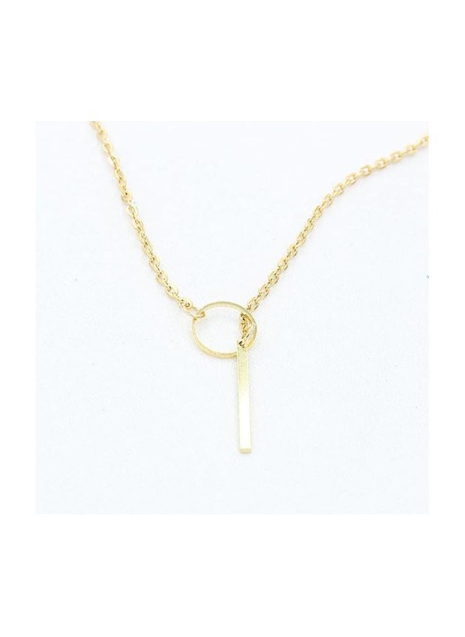 MIRFA - Line And Circle Y Shaped Chain Necklace - Image 1