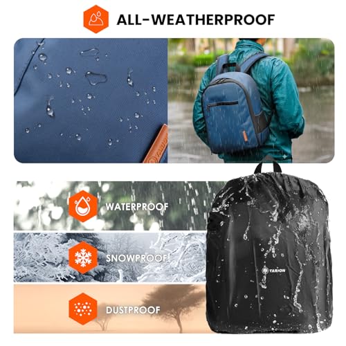 TARION Camera Bag Professional Camera Backpack Case with Laptop Compartment Waterproof Rain Cover for DSLR SLR Mirrorless Camera Lens Tripod Photography Backpack for Women Men Photographer Blue TB-S - Image 5