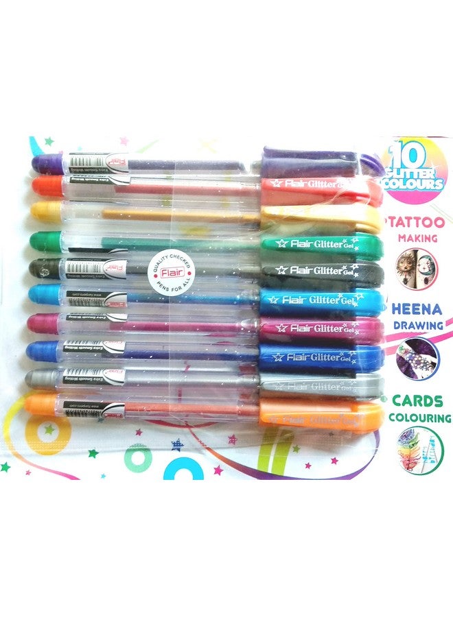 Flair Xtra Sparkle Glitter Gel 10 Colours Xtra Sparkle Gel Pen - Image 5