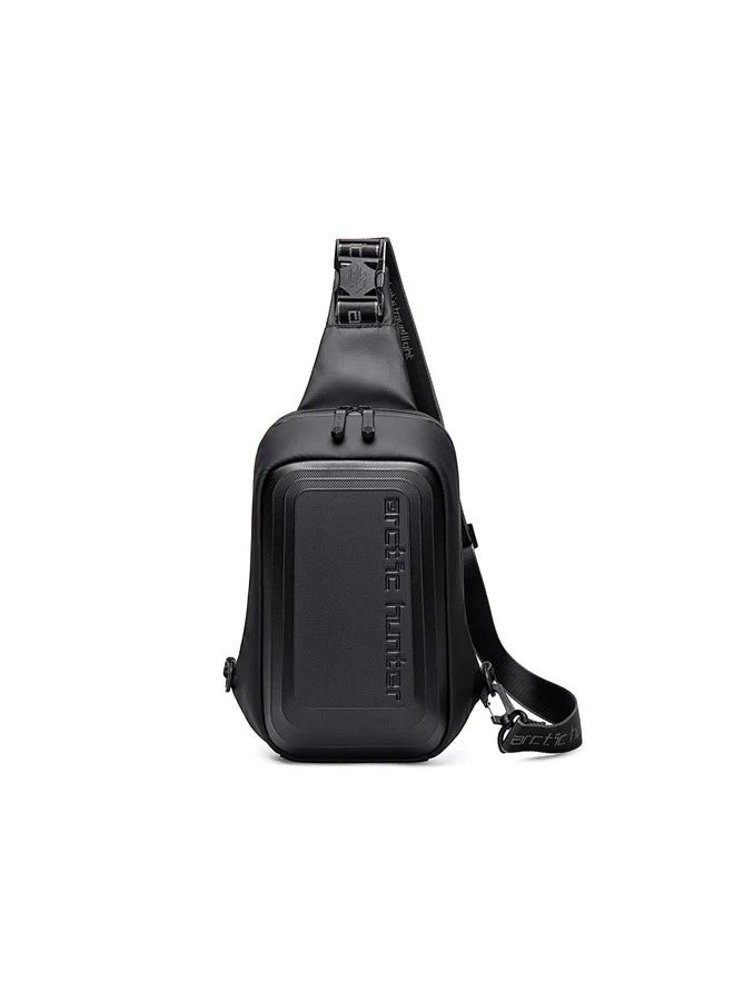 Men's Crossbody Bag Shoulder Backpack - Water Resistant - Multi-Function - Black - Image 1