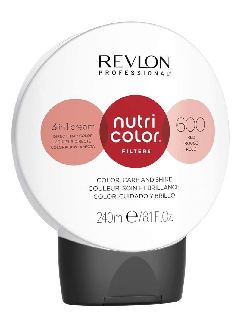 Revlon Professional Revlon Professional Nutri Color Filters, Bright Semi-Permanent Direct Hair Dye, 600 Red, 240 Ml