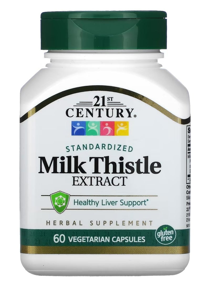 21st Century, Standardized Milk Thistle Extract, 60 Vegetarian Capsules