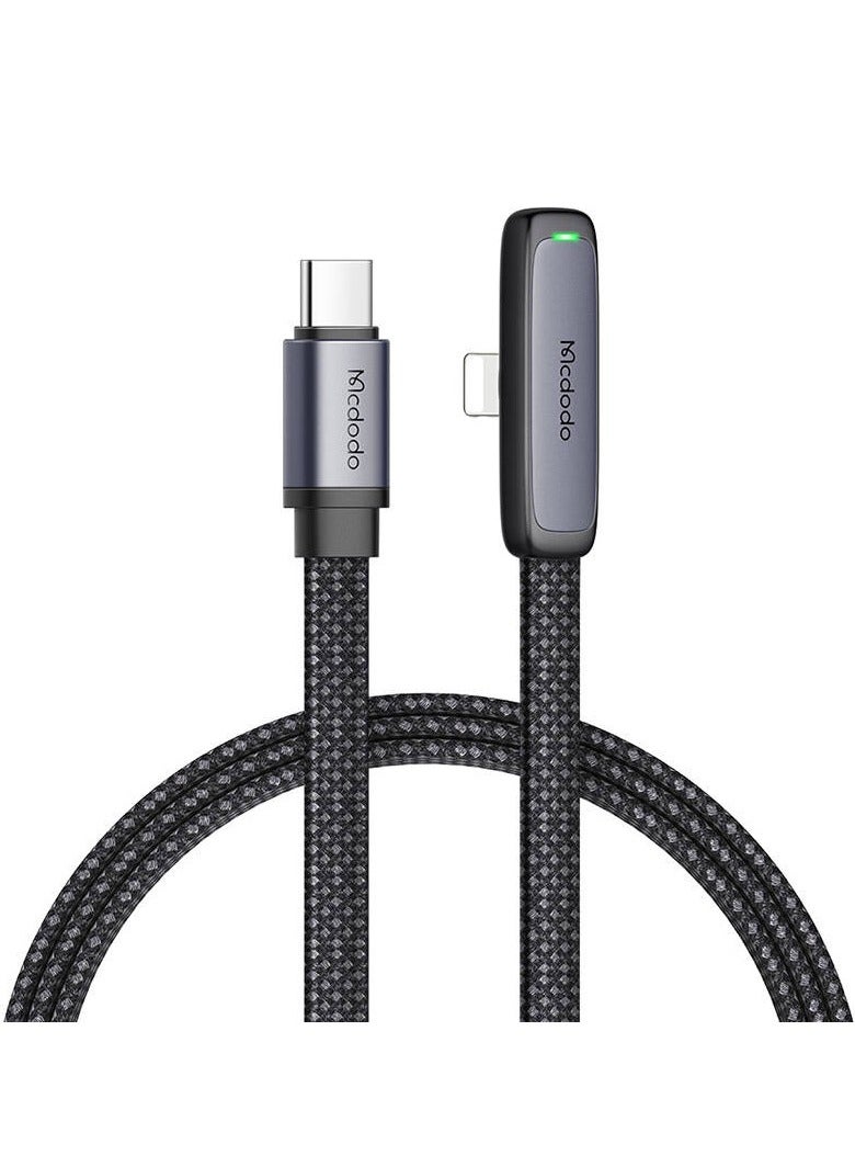 Mcdodo CA-3351 USB-C to Lightning Prism 90 degree Cable 1.8m Black - Image 2