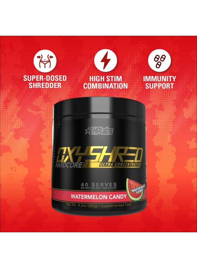 EHP Labs OxyShred Hardcore Super Dosed Pre Workout Powder - Preworkout Powder with L Glutamine & Acetyl L Carnitine, Energy Boost Drink - 275mg of Caffeine - Watermelon Candy, 40 Servings - Image 4