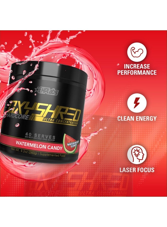 EHP Labs OxyShred Hardcore Super Dosed Pre Workout Powder - Preworkout Powder with L Glutamine & Acetyl L Carnitine, Energy Boost Drink - 275mg of Caffeine - Watermelon Candy, 40 Servings - Image 3