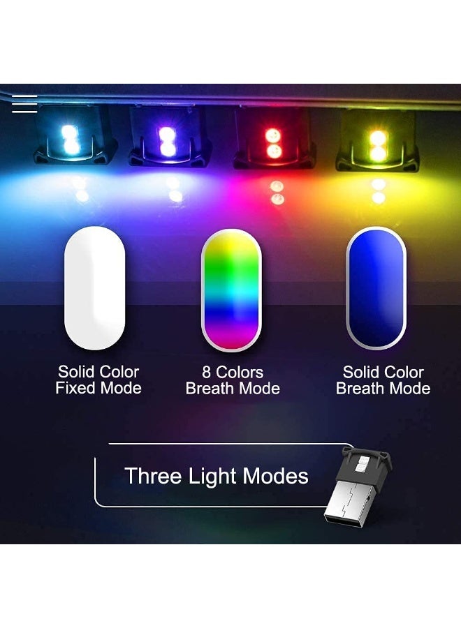 Mini USB LED RGB Light Brightness Adjustable 8 Color Changeable for Car, Laptop, Keyboard. Atmosphere Smart Night Lamp for Home Decoration (DC : 5V) (Quantity: 2) - Image 3