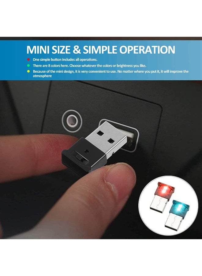 Mini USB LED RGB Light Brightness Adjustable 8 Color Changeable for Car, Laptop, Keyboard. Atmosphere Smart Night Lamp for Home Decoration (DC : 5V) (Quantity: 2) - Image 4