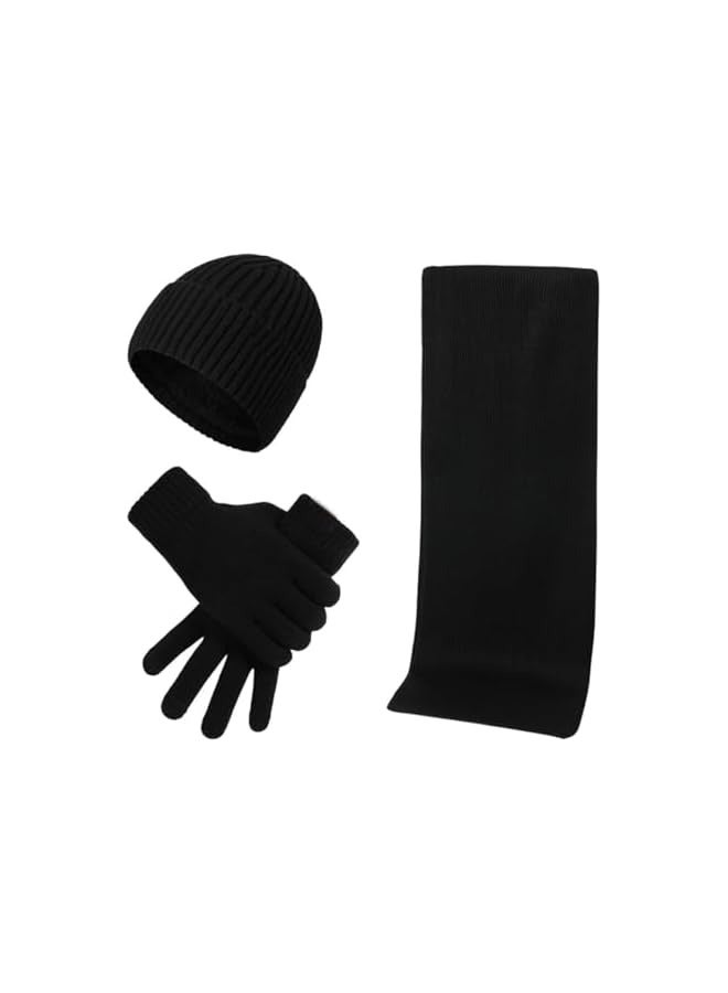 بروماس مجموعة من 3 قطع من الأوشحة والقبعة الشتوية والجولف - قفازات شاشة اللمس للرجال - قبعات محبوكة - وشاح حراري طويل - مبطن بالصوف للرجال والنساء الرياضات الخارجية - Image 2
