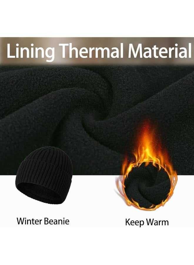 بروماس مجموعة من 3 قطع من الأوشحة والقبعة الشتوية والجولف - قفازات شاشة اللمس للرجال - قبعات محبوكة - وشاح حراري طويل - مبطن بالصوف للرجال والنساء الرياضات الخارجية - Image 5