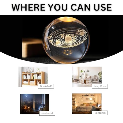 HashWOW® Combo of Crystal Moon & Crystal Universe Night Light - 3D LED Space Bedroom Decor Kids Room Celestial Lamp Gift - Image 5