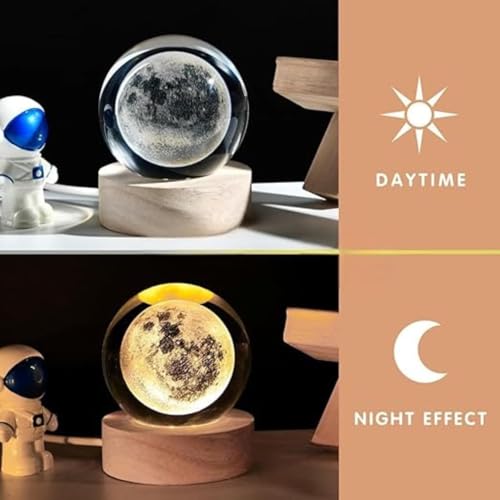 HashWOW® Combo of Crystal Moon & Crystal Universe Night Light - 3D LED Space Bedroom Decor Kids Room Celestial Lamp Gift - Image 4