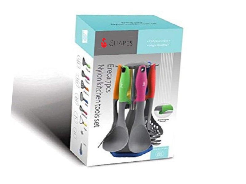 Shapes Ereca Nylon Kitchen Tool Set 7 Pcs.(Ladle, Spoon,Turner, Skimmer, Spaghetti Server, Masher) - Image 3