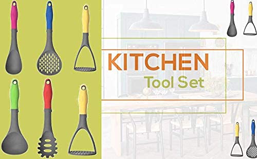 Shapes Ereca Nylon Kitchen Tool Set 7 Pcs.(Ladle, Spoon,Turner, Skimmer, Spaghetti Server, Masher) - Image 4