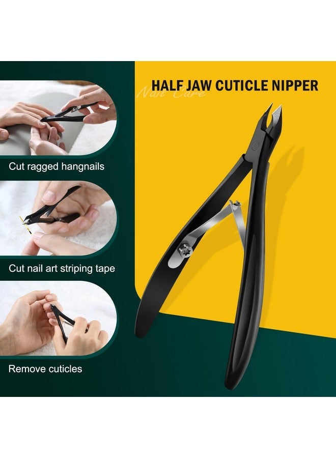 FVION 4Mm Jaw Professional Cuticle Nippers, Salon-Quality Cuticle Trimmers For Precision Nail Care, Premium Stainless Steel Cuticle Clipper Cuticle Remover Tool - Black - Image 4