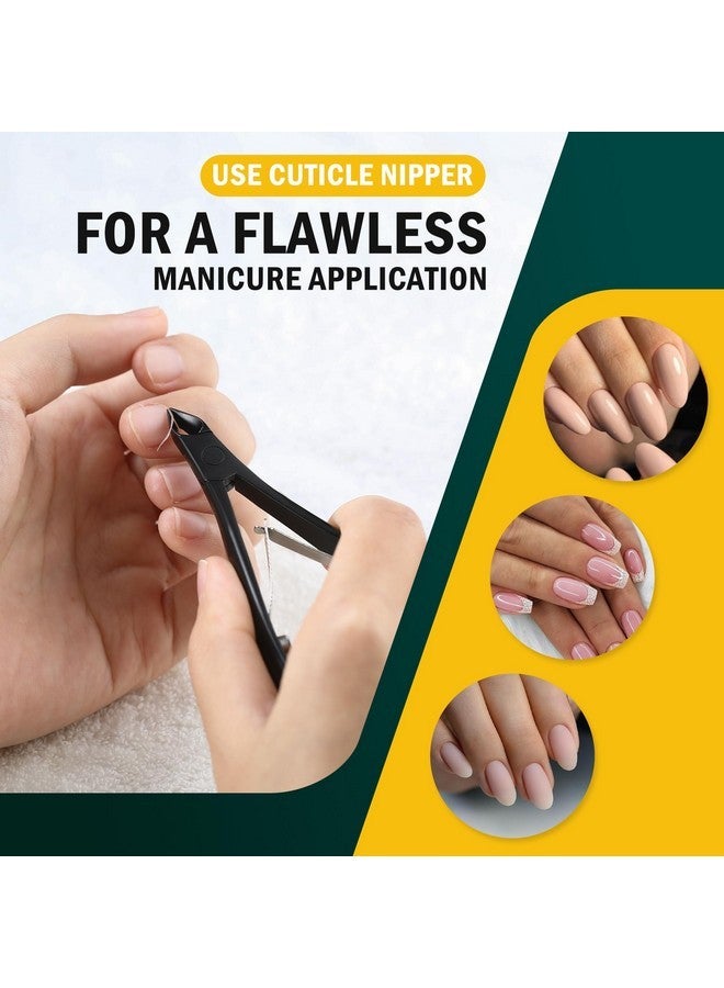 FVION 4Mm Jaw Professional Cuticle Nippers, Salon-Quality Cuticle Trimmers For Precision Nail Care, Premium Stainless Steel Cuticle Clipper Cuticle Remover Tool - Black - Image 2