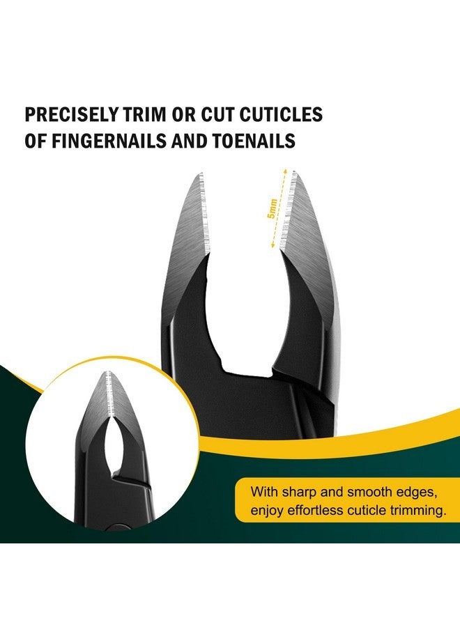 FVION 4Mm Jaw Professional Cuticle Nippers, Salon-Quality Cuticle Trimmers For Precision Nail Care, Premium Stainless Steel Cuticle Clipper Cuticle Remover Tool - Black - Image 3