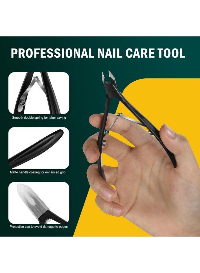 FVION 4Mm Jaw Professional Cuticle Nippers, Salon-Quality Cuticle Trimmers For Precision Nail Care, Premium Stainless Steel Cuticle Clipper Cuticle Remover Tool - Black - Image 5