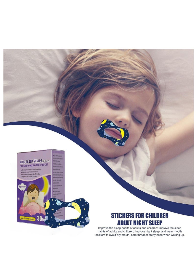 TFIXOL 30 Pieces Adult Sleep Patch Gentle Mouth Band Reduces Mouth Breathing Improves Nighttime Sleep and Provides Immediate Snoring Relief 75x48mm - Image 2