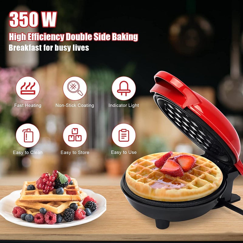 HOMENITY Waffle maker machine 3 in 1 waffle iron home appliances kitchen gift Easy to Clean NonStick Surfaces 4 Inch Perfect for BreakfastDessert Sandwich Pan Cakes - Image 4