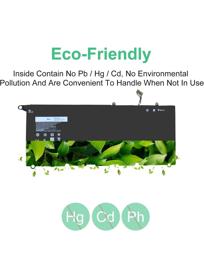 Terabyte بطارية بديلة PW23Y لجهاز Dell XPS 13 9360 13-9360-D1605G 13-9360-D1605T 13-9360-D1509 XPS 13-9360-D1505G 13-9360-D1609G 13-9360-D1609G 13-9393 600-D1 609 13-9360-D1705G RNP72 0RNP72 TP1GT 0TP1GT 7.6V - Image 4