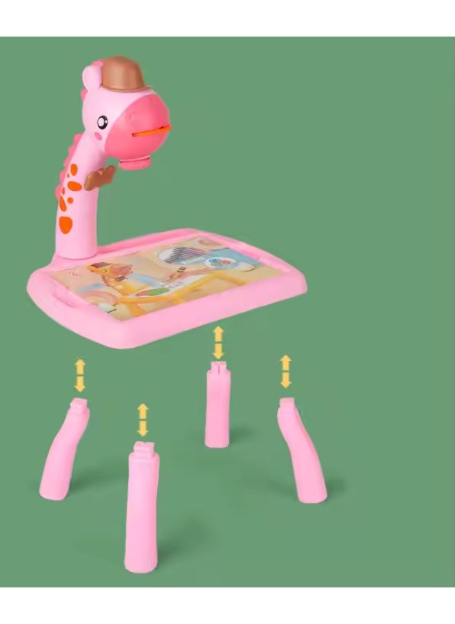 Mini LED Art Drawing Projector Table for Kids – Educational Art Toy Set with Light-Up Desk, Drawing Board, Markers & Slides – Creative Learning Gift for Toddlers & Children