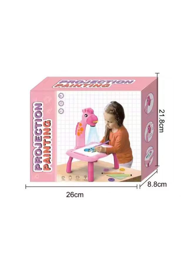 Mini LED Art Drawing Projector Table for Kids – Educational Art Toy Set with Light-Up Desk, Drawing Board, Markers & Slides – Creative Learning Gift for Toddlers & Children