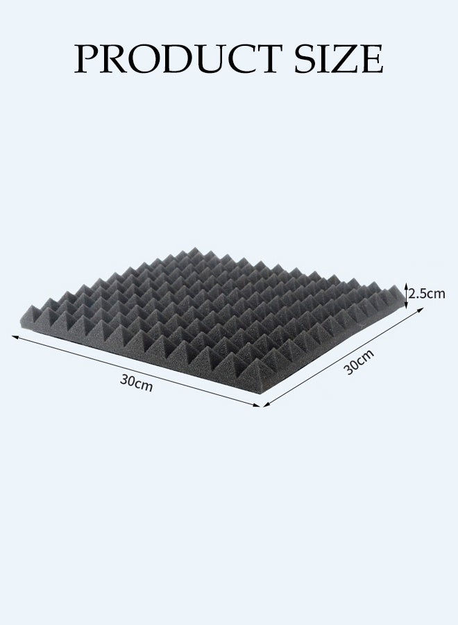 DUNISO 12 Pack Sound Proof Foam Panels, Studio Wedge Tiles, Wedges Sound Insulation Absorbing for Walls, High Density Sound Panels Noise Reducing 30x30x2.5CM - Image 2