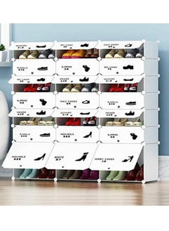 AIWANTO Eco Friendly Plastic Organizer Shoe Box Space Saving Shoe Rack Secret Stash Shoe Shelves Storage Drawer Box Cabinet (3 Rows 7 Layers)  - Image 2